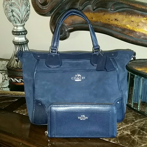 Coach Handbags - Coach Mickie satchel and wallet in suede